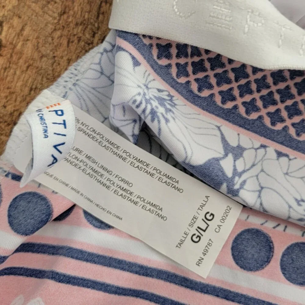 Captiva Coral and Navy Print Tankini Bathing Suit - Picture 8 of 16